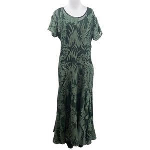 Sundance Cypress Legends Dress Womens Size 12 Green Embroidered Ferns Overlays
